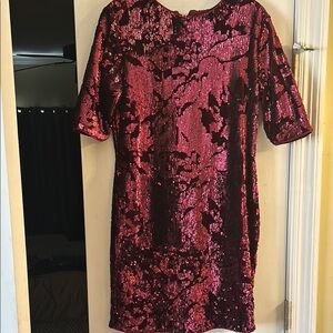 Marc Bouwer Sequin Party Dress - Burgundy